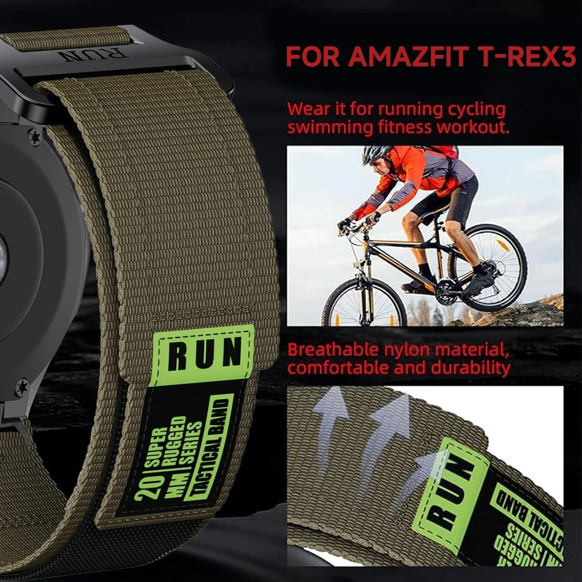 Nylon Strap For Amazfit T-rex  - Amazfit Smartwatch Accessories 评论和价格