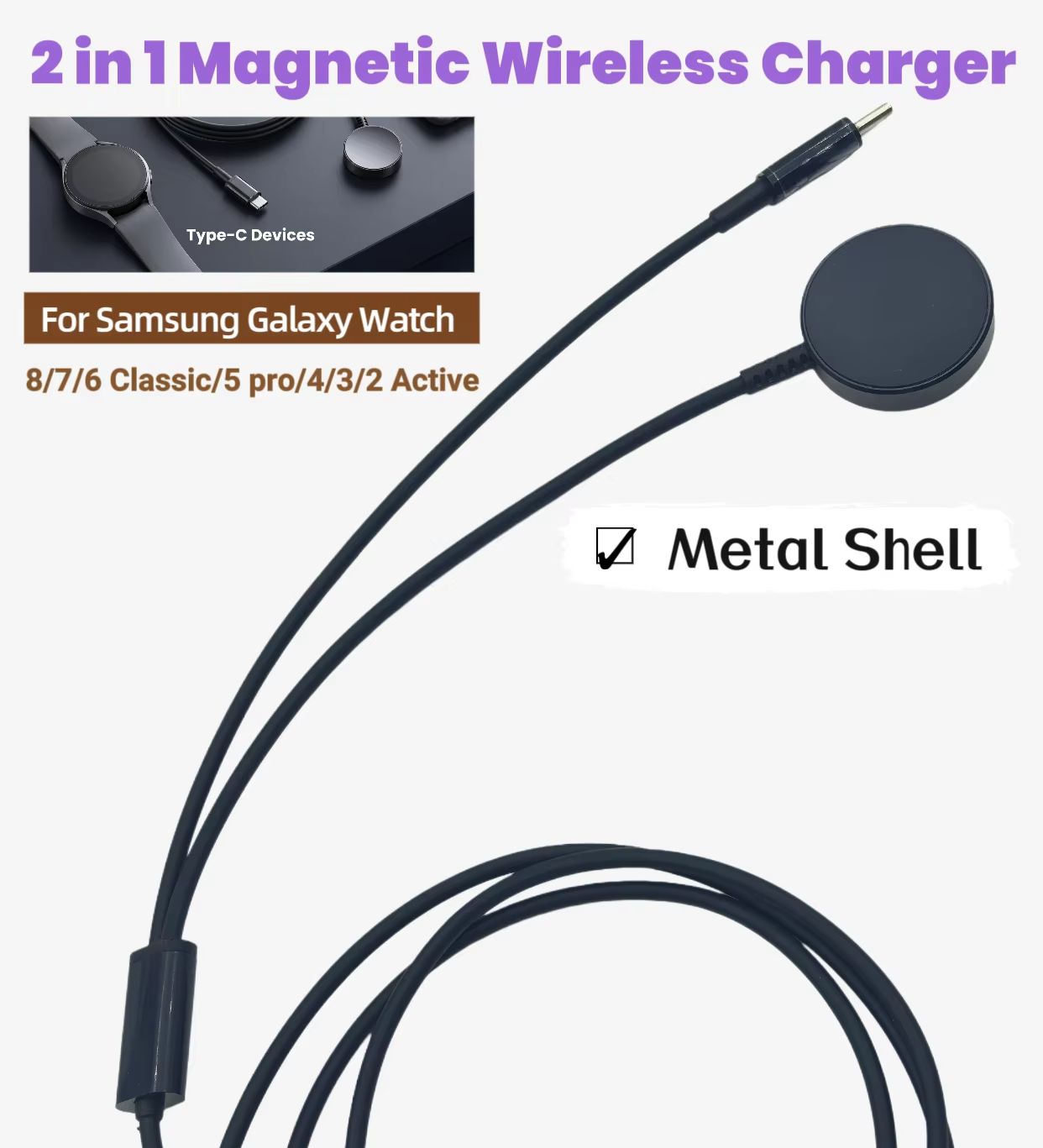 Type-C 2-in-1 Magnetic Wireles - Wireless Charger Watch 评论和价格