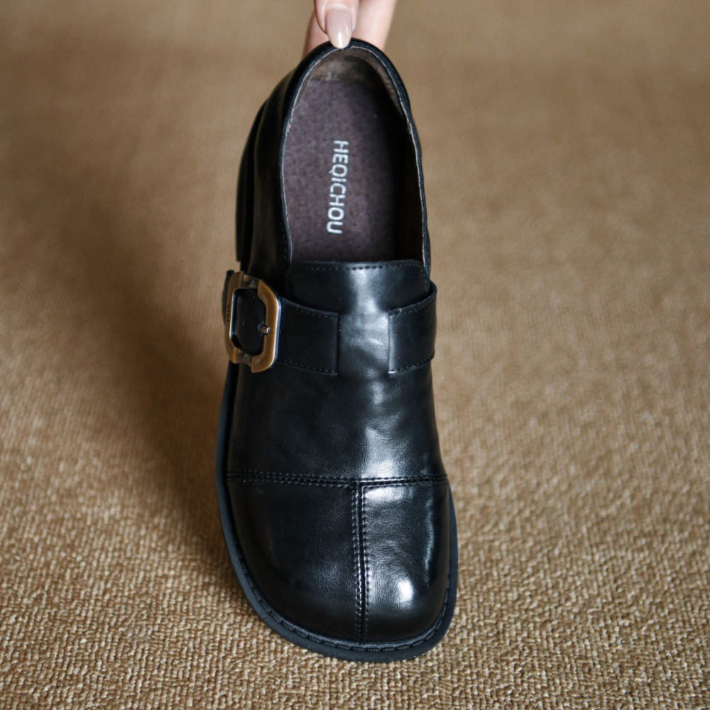 Genuine Leather Women Loafers  - Leather Classic Strap 评论和价格